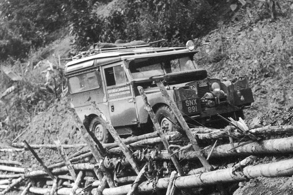 One of the Land Rovers from the Oxford and Cambridge Far Eastern Expedition on its way to Singapore 