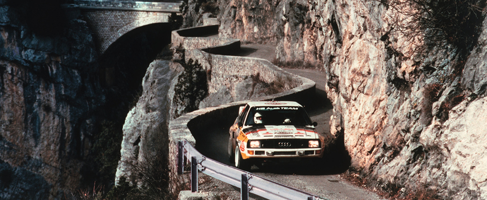 Audi Quattro rally car at the Rallye Monte-Carlo