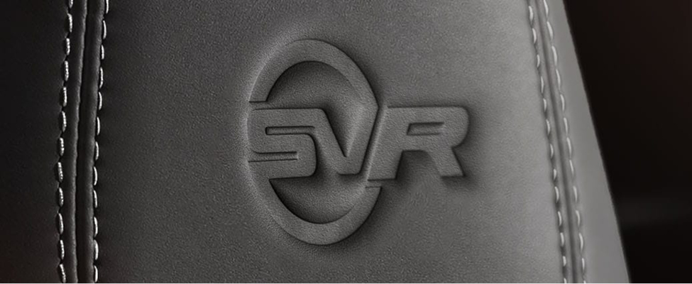 SVR stitching on a seat headrest