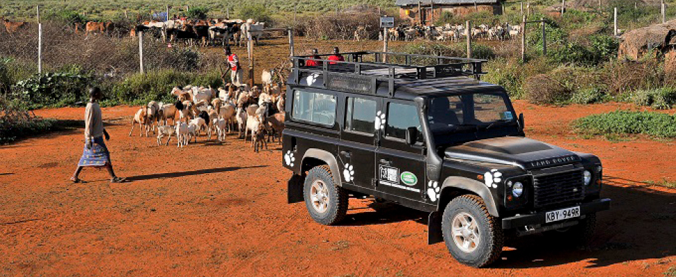 A Land Rover Defender of the Born Free Foundation