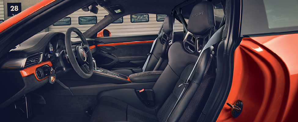 The interior of a Porsche 911 GT3 RS