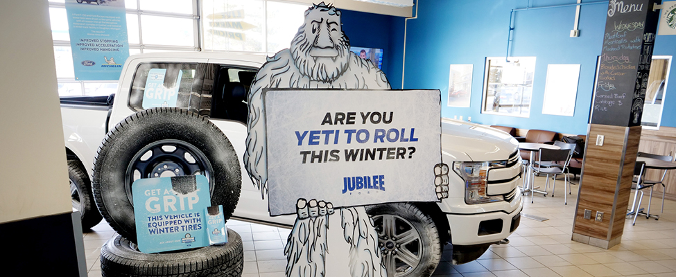 Jubilee Ford winter tire package display