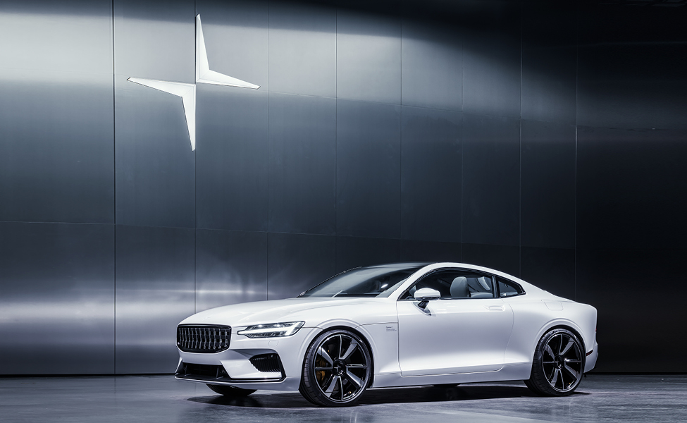 Polestar 1, a plug-in, high performance hybrid dripping with presence, stance, and Scandinavian style. 