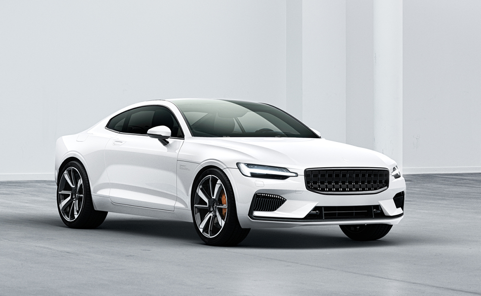 Polestar 1, a plug-in, high performance hybrid dripping with presence, stance, and Scandinavian style. 